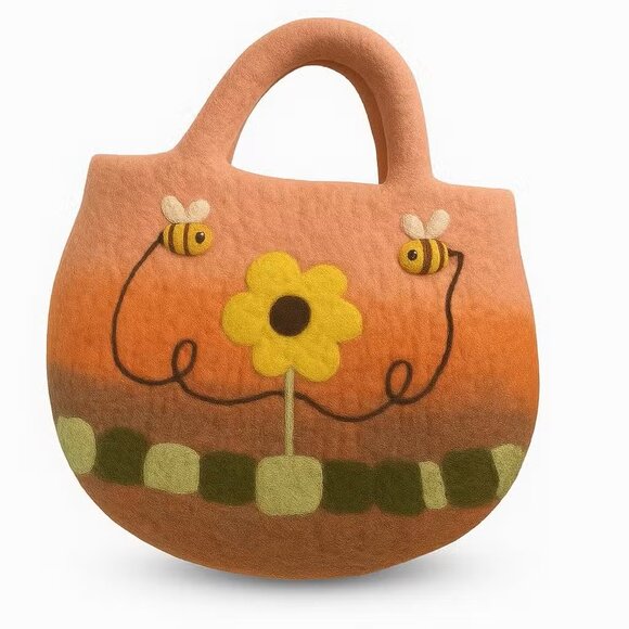 Sun Flower & Bees Felted Bag - Picture 1 of 1